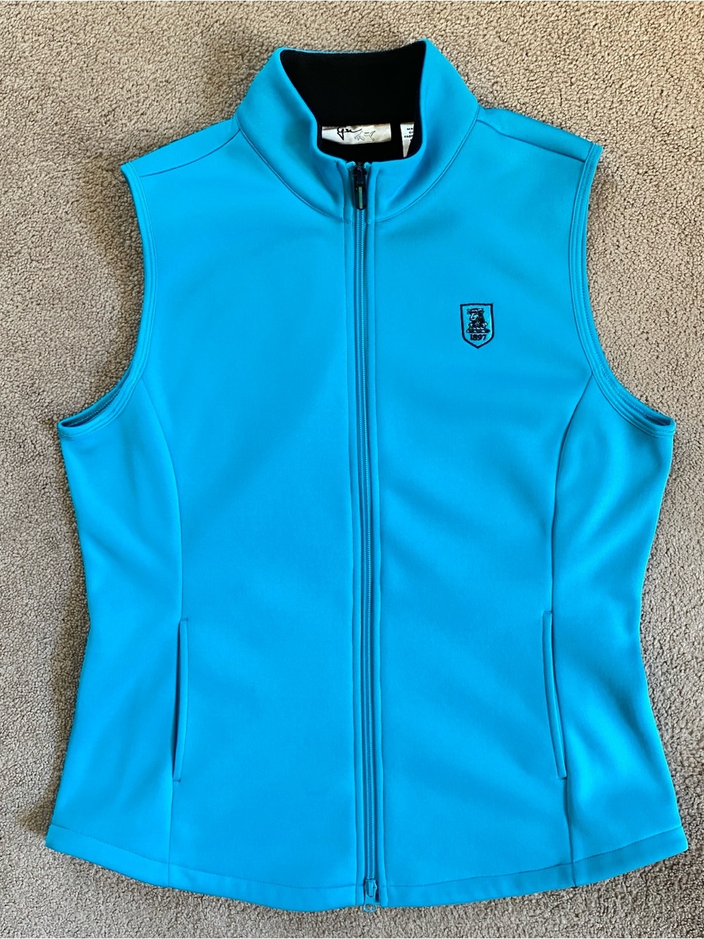 Greg Norman CollectionMock Neck Blue/Turquoise  Women’s Fleece Vest  Size Medium